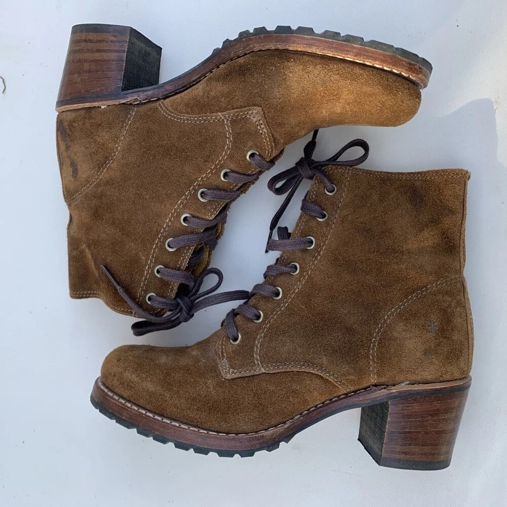 Frye Sabina Lace Up Ankle Boots Sz 8